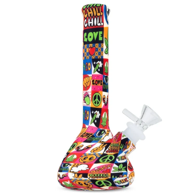 Euphoria - Groovy 'Funky Look, Tough Build' Silicon Bong 19 cm