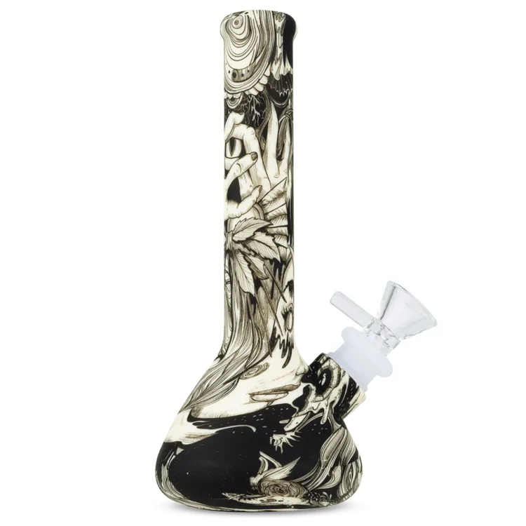 Euphoria - Mystical 'Black & White Magic' Silicon Bong 19 cm