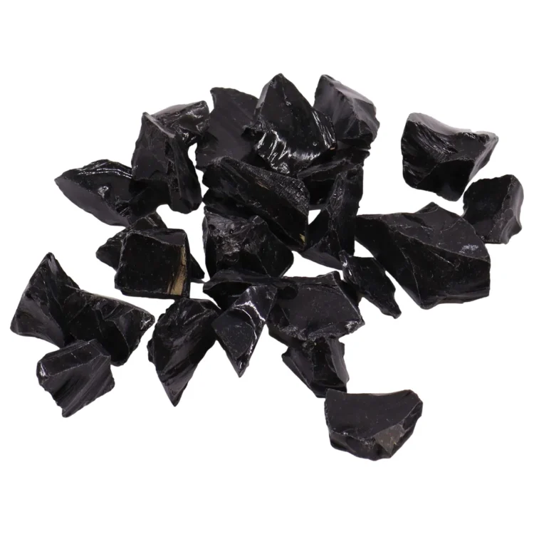 Sort Obsidian Rå Krystaller 100g