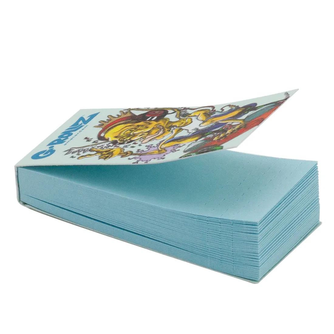 Dunkees i en klar blå nuance præsenterer sig med en glat overflade og en let gennemsigtig tekstur. Formen er cylindrisk med en flad bund, hvilket giver stabilitet. Toppen har en let buet kant, og der er små, prægede symboler rundt omkring. Filtertipsene er markeret med subtile detaljer og en ensartet finish, der fremhæver det minimalistiske design.