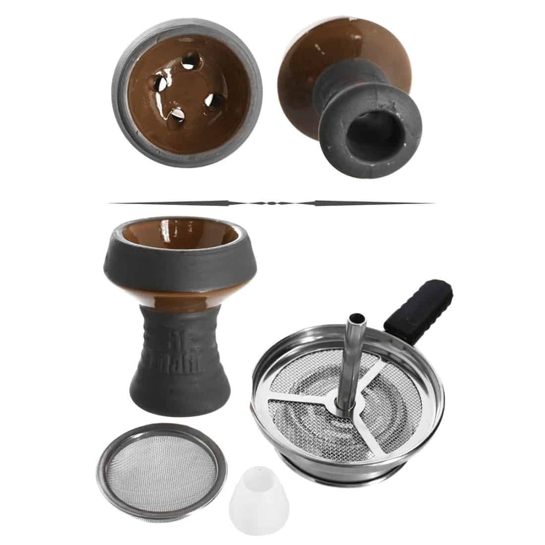 Kaya Inox Giza regnhat præsenterer en rund form med en bred skygge i en dyb blå nuance. Skallen har en glat, reflekterende overflade, der giver et elegant udtryk. Indersiden er foret med et blødt, sort materiale, mens en fin, metalisk kant omkranser hatten. Det enkle design er komplementeret af et subtilt mønster, der tilføjer tekstur.