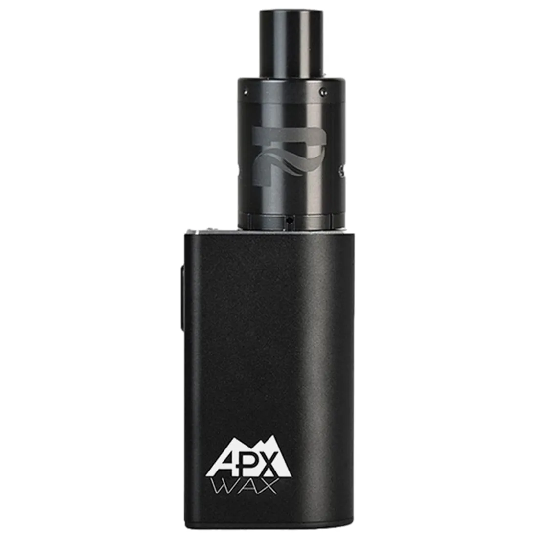 En sort elektrisk enhed med en glat, mat overflade og en let buet form. Den har en tydelig knap i midten, som er cirkulær med en oplyst indikator. Der er også en fin tekstur på overfladen, der giver et moderne udtryk. Enheden er designet med en stilren æstetik, der passer ind i nutidige omgivelser.