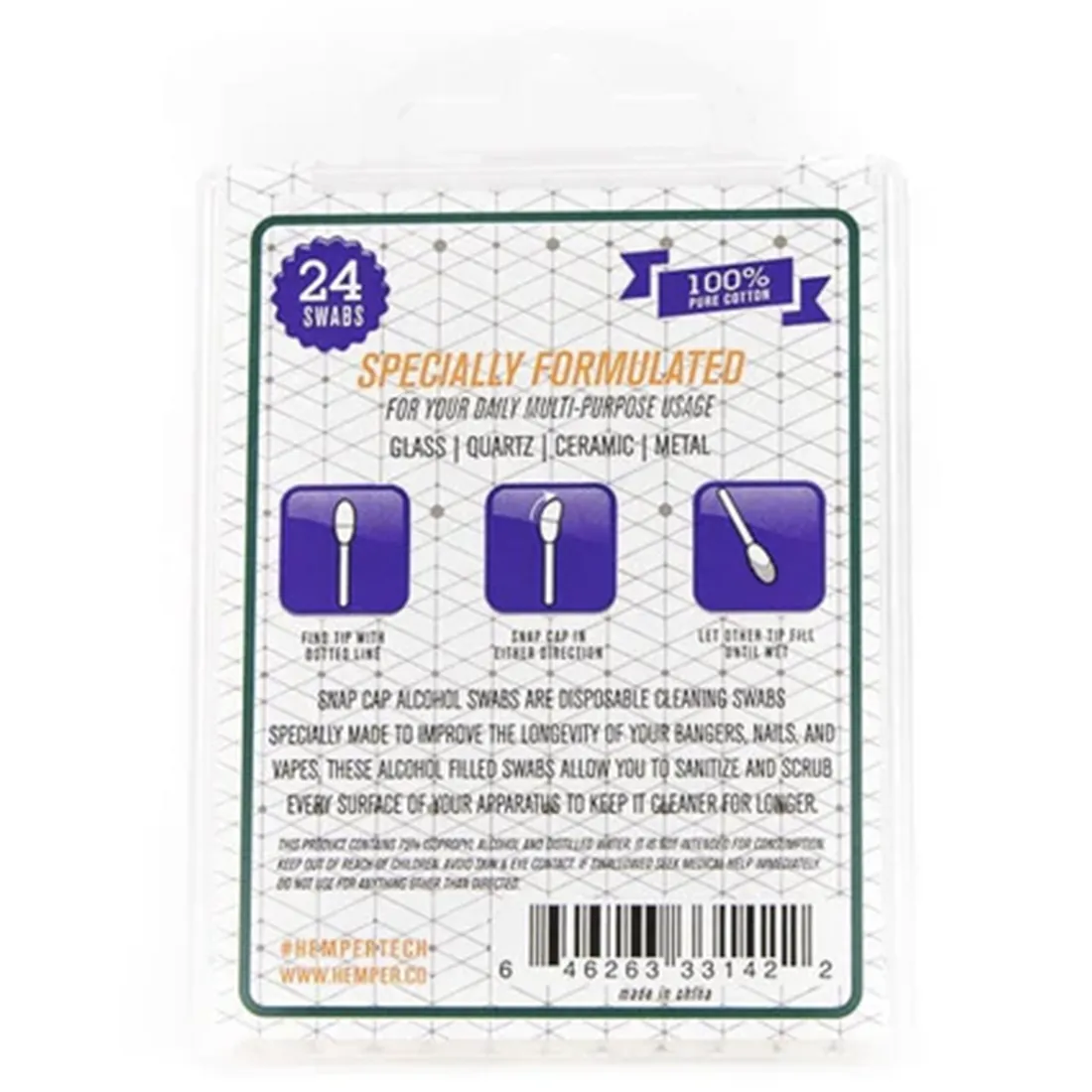 Isopropyl snap caps præsenterer sig i en klar og gennemsigtig plast med en glat overflade. Capsene har en rund form med en let buet top og en flad bund. Farven er en lys nuanceret hvid, og de har en skinnende finish, der reflekterer lys. Hver cap har en lille åbning, der muliggør nem påføring.