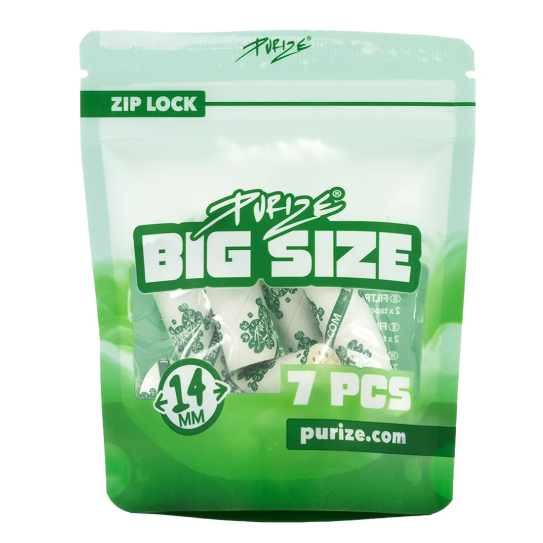 PURIZE® - BIG SIZE (14 mm) Activated Charcoal Filters 7 stk