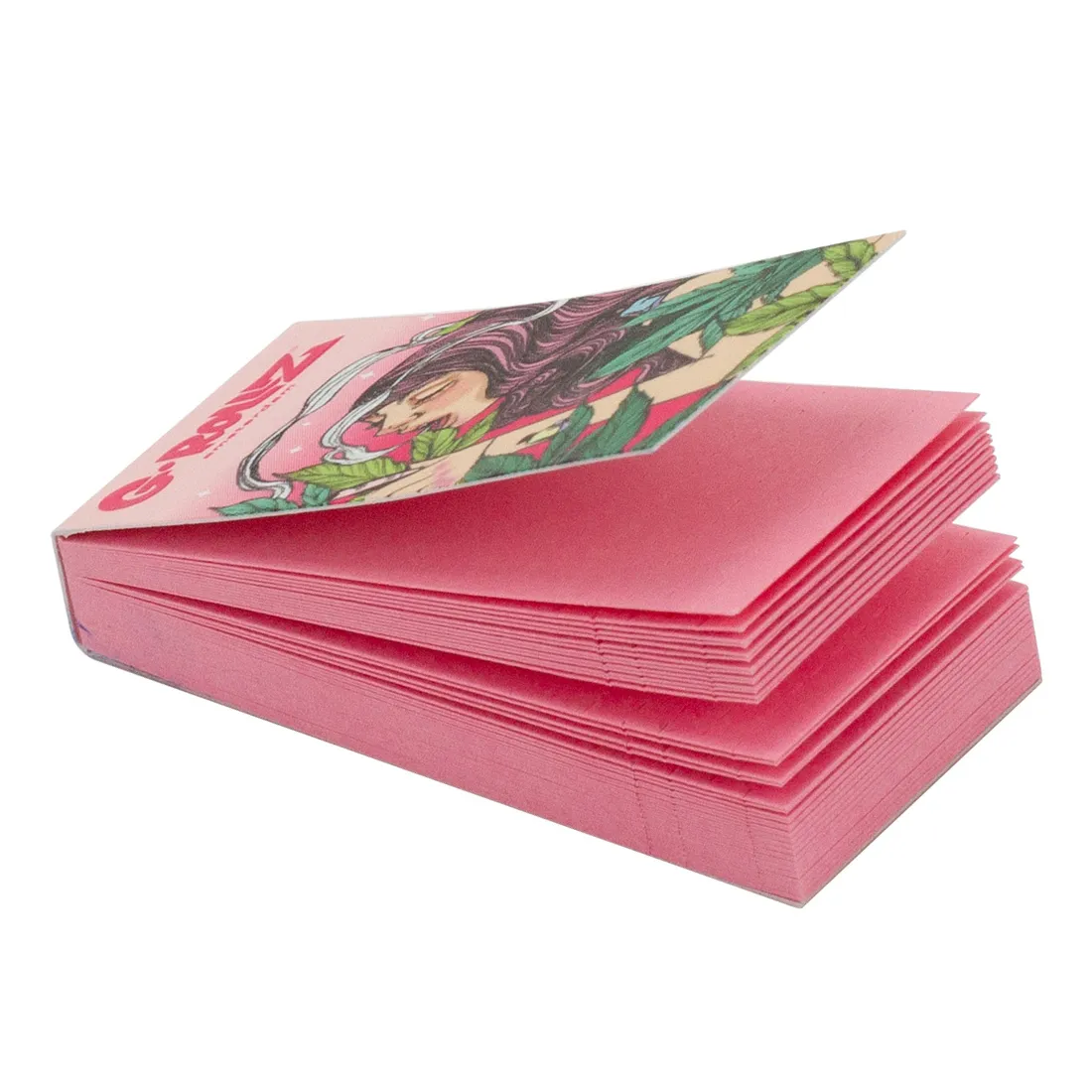 En samling af filtertips præsenteres i en lyserød farve med et mønster af svampe og dekorative elementer. Tipsene har en glat overflade og en cylindrisk form, der afsluttes med en afrundet ende. Hver tip er individuelt adskilt og fremhæver detaljer som små illustrationer og tekst, der giver et legende og farverigt udtryk.