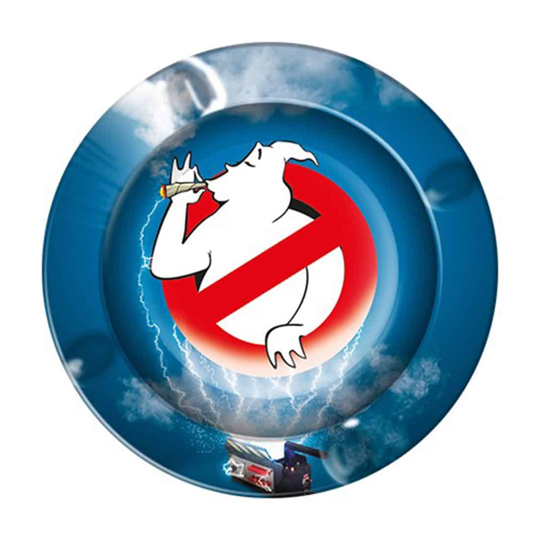 Et askebæger i metal med en rund form og en glat, skinnende overflade pryder midten. Bægeret har en lav kant og er udstyret med fire dybe indhak til at placere cigaretter. Farven er en blanding af sølv og grå, hvilket skaber en industrielt look. Bunden er flad og stabil, hvilket sikrer, at det står sikkert.