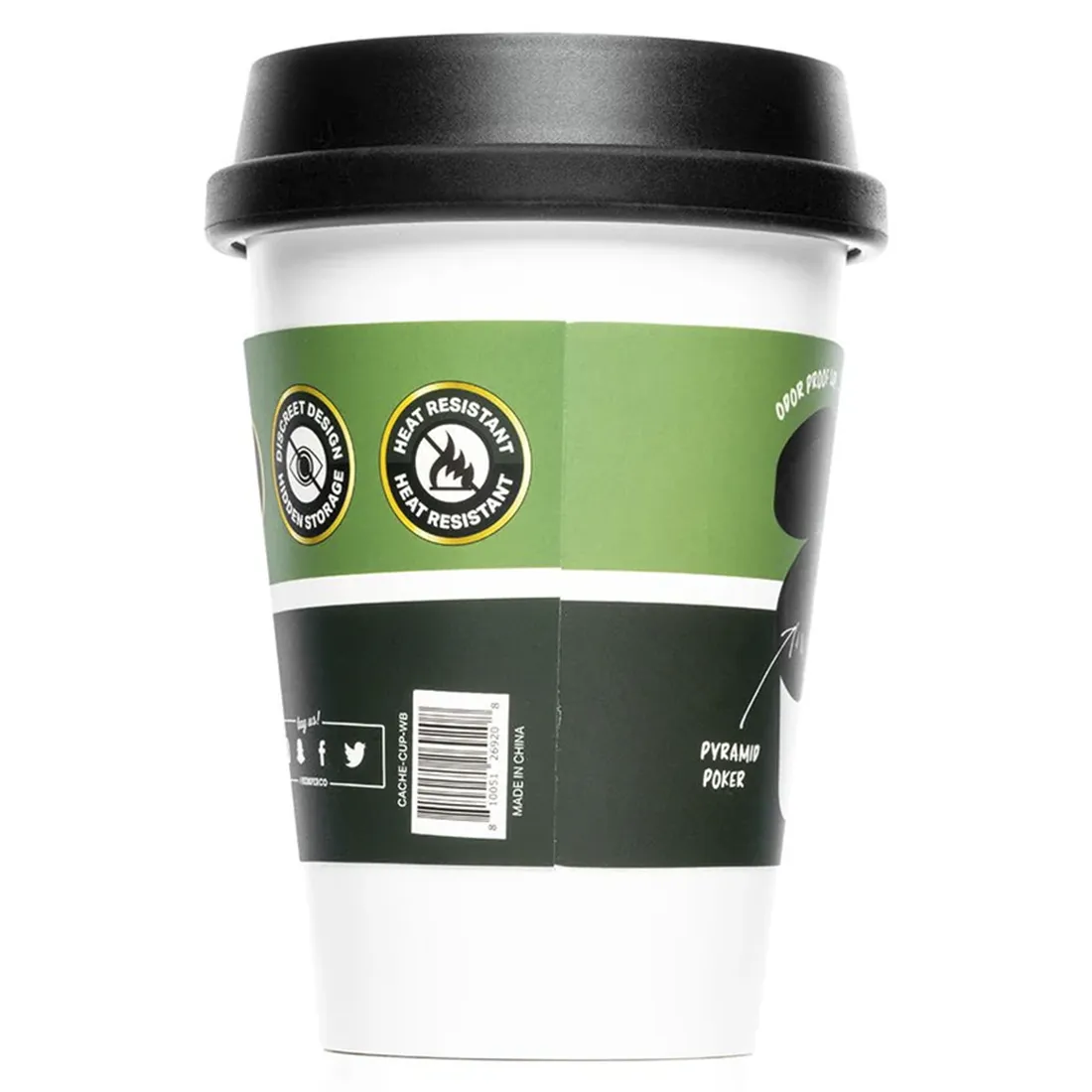 Hvidt askebæger i et minimalistisk design med en glat, mat overflade. Den runde form er delt i to sektioner, hvor den øverste del har en let hævet kant. Bunden er flad og stabil, hvilket giver en god balance. Materialet fremstår robust, med en subtil tekstur, der tilføjer et elegant udtryk.