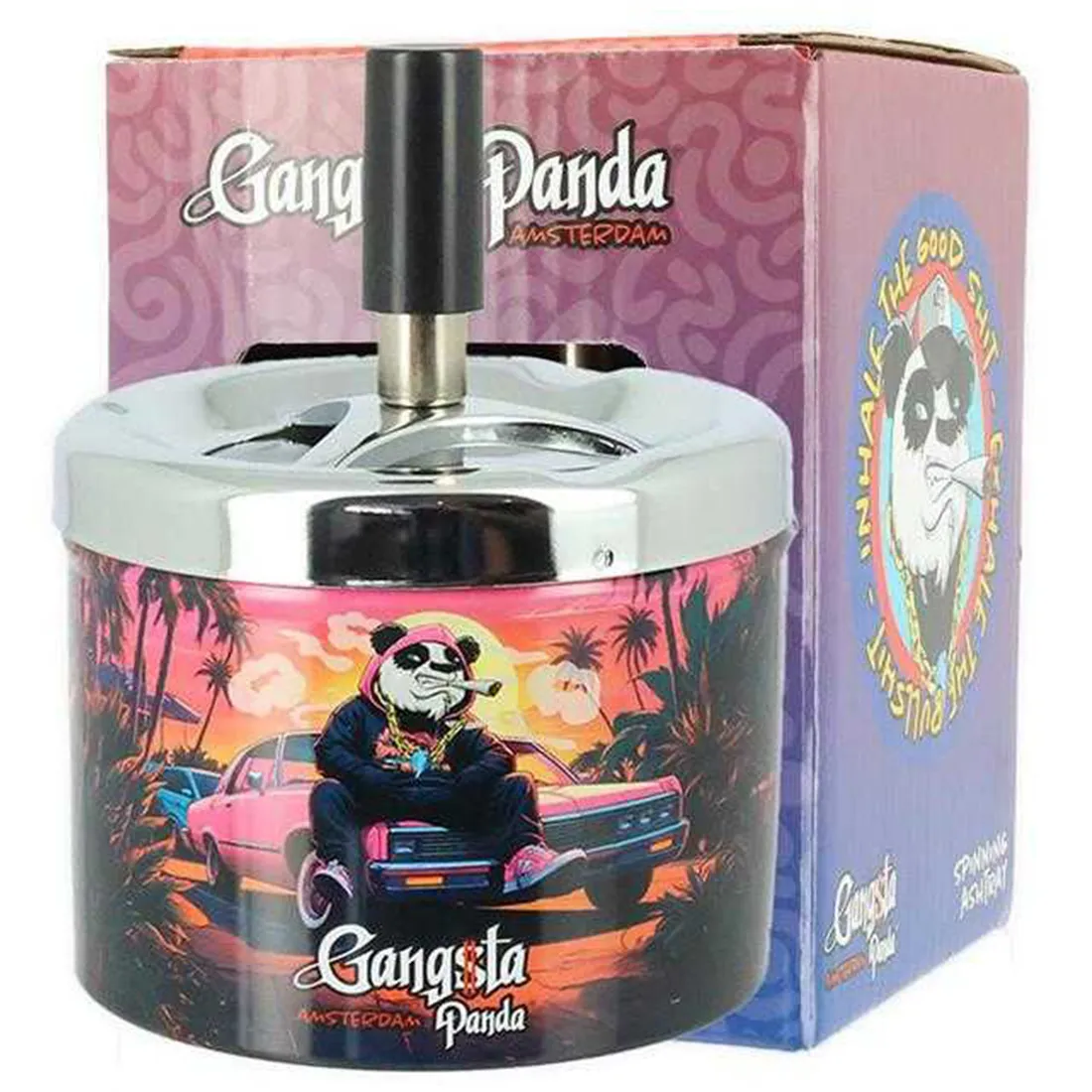 Gangsta Panda - Pink Cadillac Spinning Ashtray