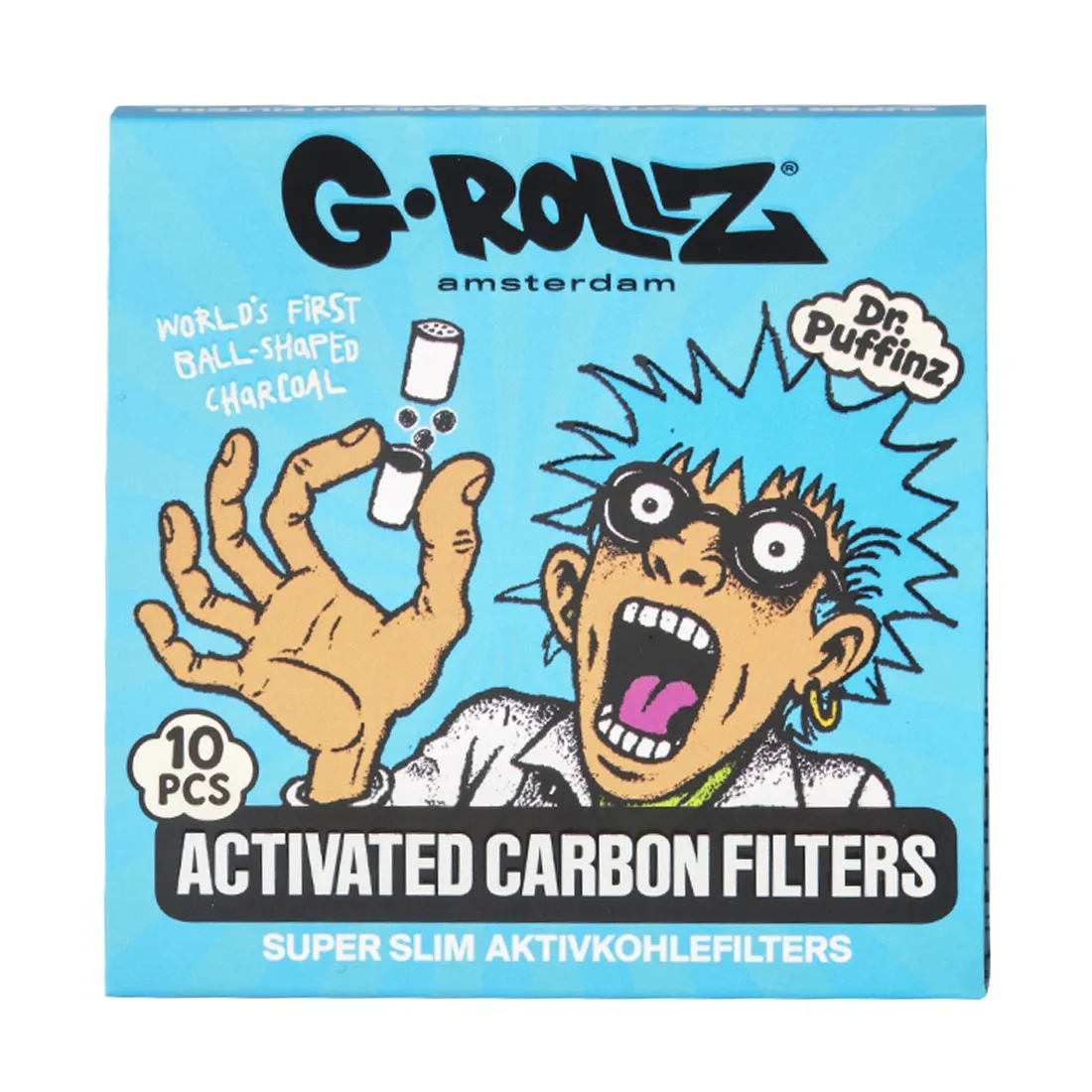 G-Rollz - Activated Carbon Filters Blue (6 mm) 10 stk - Billede 2