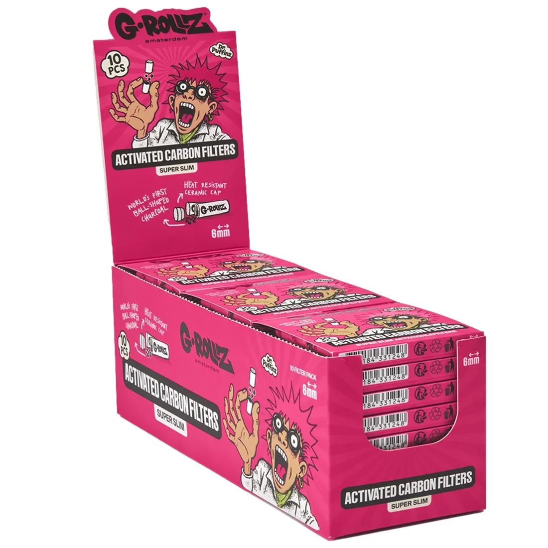G-Rollz - Activated Carbon Filters Pink (6 mm) 10 stk - Billede 4