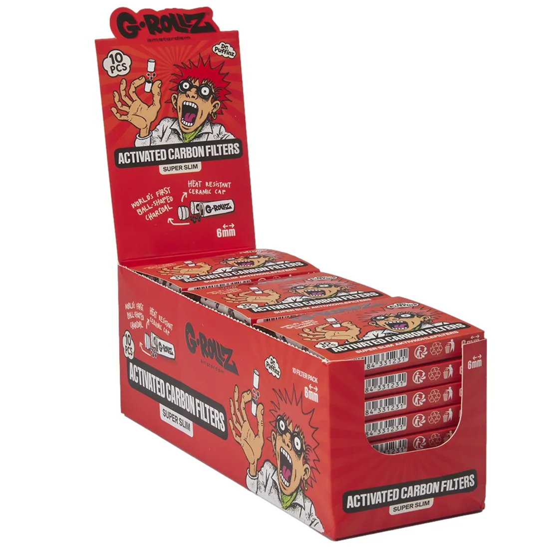 G-Rollz - Activated Carbon Filters White (6 mm) 10 stk - Billede 4